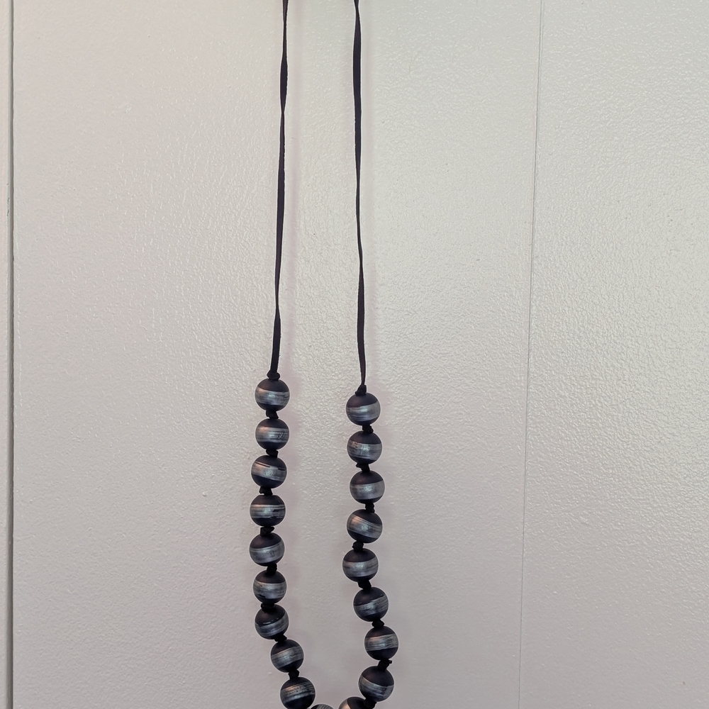 Chico's Navy Blue Beaded Necklace